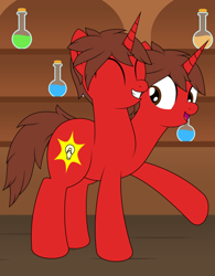 Size: 442x566 | Tagged: safe, artist:mlpconjoinment, edit, imported from derpibooru, oc, oc only, oc:note flash, pony, unicorn, clone, conjoined, conjoined twins, eyes closed, grin, male, multiple heads, open mouth, open smile, smiling, two heads, two heads are better than one
