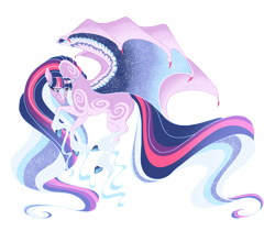 Size: 5900x5200 | Tagged: safe, artist:gigason, imported from derpibooru, twilight sparkle, alicorn, windigo, absurd resolution, colored wings, hybrid wings, multicolored wings, simple background, solo, transparent background, twilight sparkle (alicorn), windigofied, wings