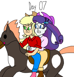 Size: 2000x2074 | Tagged: safe, artist:ktd1993, imported from derpibooru, applejack, rarity, horse, human, equestria girls, 7, female, lesbian, rarijack, shipping, simple background, transparent background