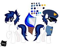 Size: 2732x2048 | Tagged: safe, artist:xcosmicghostx, imported from derpibooru, oc, oc only, earth pony, pony, clothes, earth pony oc, female, hat, mare, police, police uniform, raised hoof, simple background, sunglasses, white background