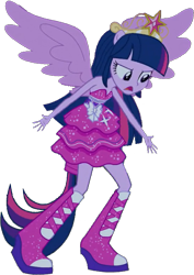 Size: 513x724 | Tagged: safe, artist:pascalmulokozi2, edit, edited screencap, imported from derpibooru, screencap, twilight sparkle, human, equestria girls, equestria girls (movie), background removed, bare shoulders, big crown thingy, element of magic, fall formal outfits, female, jewelry, ponied up, regalia, simple background, sleeveless, solo, strapless, transparent background, twilight sparkle (alicorn)