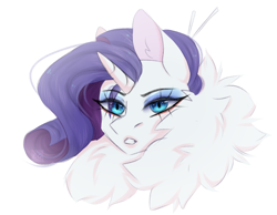 Size: 1222x950 | Tagged: safe, artist:elektra-gertly, imported from derpibooru, rarity, pony, unicorn, ear fluff, eye clipping through hair, gritted teeth, simple background, teeth, white background