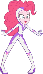 Size: 463x785 | Tagged: safe, artist:pascalmulokozi2, edit, edited screencap, imported from derpibooru, screencap, fili-second, pinkie pie, human, equestria girls, movie magic, spoiler:eqg specials, background removed, clothes, costume, female, power ponies, simple background, solo, transparent background