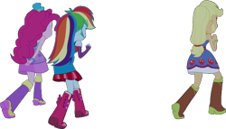 Size: 1232x704 | Tagged: safe, artist:pascalmulokozi2, edit, edited screencap, imported from derpibooru, screencap, applejack, pinkie pie, rainbow dash, human, equestria girls, equestria girls (movie), background removed, bare shoulders, fall formal outfits, simple background, sleeveless, strapless, transparent background, trio