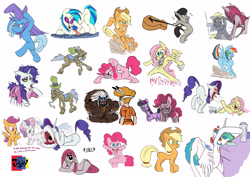 Size: 4961x3508 | Tagged: safe, artist:jowyb, imported from derpibooru, applejack, derpy hooves, dj pon-3, fluttershy, octavia melody, pinkie pie, princess celestia, rainbow dash, rarity, scootaloo, sweetie belle, trixie, twilight sparkle, vinyl scratch, alicorn, earth pony, human, pegasus, pony, unicorn, 2011, humanized, old art, pinkamena diane pie, simple background, unicorn twilight, white background