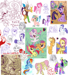 Size: 3508x3843 | Tagged: safe, artist:jowyb, imported from derpibooru, apple bloom, applejack, discord, fluttershy, pinkie pie, princess luna, rainbow dash, rarity, scootaloo, spike, sweetie belle, twilight sparkle, alicorn, draconequus, dragon, earth pony, human, pegasus, pony, unicorn, 2012, anime, butt, cutie mark crusaders, female, humanized, mare, old art, plot, ponified, ranma 1/2, unicorn twilight