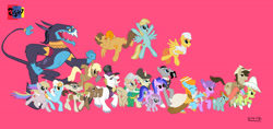 Size: 4398x2070 | Tagged: safe, artist:jowyb, imported from derpibooru, ahuizotl, carlotta, fine line, gizmo, helia, holly dash, hoops, maxie, mayor mare, mjölna, morton saltworthy, north star, ol' salt, peachy sweet, persnickety, piña colada, pokey oaks, sea swirl, seafoam, serena, snips, warm front, earth pony, pegasus, pony, unicorn, 2012, apple family member, appleloosa resident, charm, colt, female, filly, foal, male, mare, old art, simple background, stallion