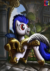 Size: 2480x3508 | Tagged: safe, artist:jowyb, imported from derpibooru, oc, oc only, pegasus, pony, 2013, armor, male, old art, royal guard armor, solo, stallion