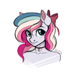 Size: 299x311 | Tagged: safe, artist:vetta, imported from derpibooru, oc, oc:sky sorbet, anthro, pegasus, bust, simple background, white background