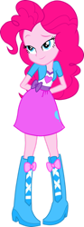 Size: 545x1466 | Tagged: safe, artist:dustinwatsongkx, imported from derpibooru, pinkie pie, equestria girls, boots, clothes, high heel boots, jacket, shirt, shoes, simple background, skirt, solo, transparent background
