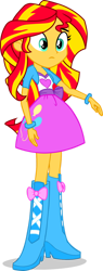 Size: 550x1453 | Tagged: safe, artist:dustinwatsongkx, imported from derpibooru, sunset shimmer, equestria girls, boots, clothes, clothes swap, high heel boots, jacket, shirt, shoes, simple background, skirt, solo, transparent background