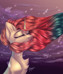 Size: 3000x3500 | Tagged: safe, artist:jsunlight, imported from derpibooru, oc, oc only, oc:sheron, pony, unicorn, absurd file size, eyes closed, solo, windswept mane