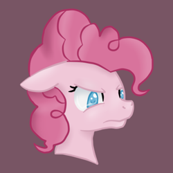 Size: 400x400 | Tagged: safe, artist:fluttergore, imported from derpibooru, pinkie pie, earth pony, pony, angry, bust, discorded, female, floppy ears, frown, mare, meanie pie, when she doesn't smile