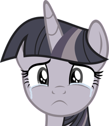 Size: 3375x3902 | Tagged: safe, artist:slb94, artist:wardex101, edit, imported from derpibooru, twilight sparkle, alicorn, pony, to where and back again, crying, crylight sparkle, discorded, discorded twilight, female, looking at you, mare, sad, simple background, solo, teary eyes, transparent background, twilight sparkle (alicorn), twilight tragedy, vector
