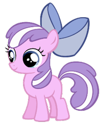 Size: 274x330 | Tagged: safe, artist:moongazeponies, artist:pika-robo, imported from derpibooru, apple bloom, diamond tiara, earth pony, pony, bow, female, filly, foal, hair bow, recolor, simple background, smiling, transparent background