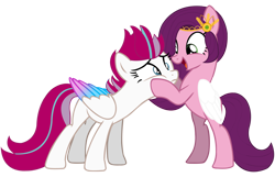 Size: 8000x5154 | Tagged: safe, artist:klewgcg, artist:laszlvfx, edit, imported from derpibooru, vector edit, pipp petals, zipp storm, pegasus, pony, absurd resolution, adorapipp, base used, bipedal, colored wings, cute, duo, duo female, female, folded wings, frown, g4, g5, g5 to g4, generation leap, gradient wings, happy, mare, multicolored wings, open mouth, open smile, siblings, simple background, sisters, smiling, squishy cheeks, transparent background, vector, wings