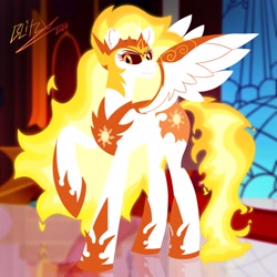 Size: 2048x2048 | Tagged: safe, artist:blitzypony, imported from derpibooru, daybreaker, alicorn, pony, canterlot castle, female, looking at you, mare, solo
