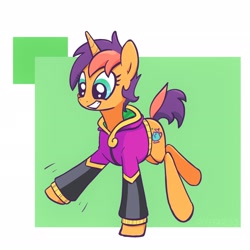 Size: 2048x2048 | Tagged: safe, artist:pfeffaroo, imported from derpibooru, oc, oc only, pony, unicorn, clothes, happy, hoodie, smiling, solo