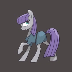 Size: 2048x2048 | Tagged: safe, artist:pfeffaroo, imported from derpibooru, maud pie, earth pony, pony, clothes, dress, female, mare, raised hoof, simple background, solo