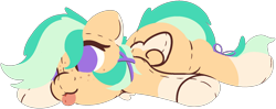 Size: 1739x692 | Tagged: safe, artist:rhythmpixel, imported from derpibooru, oc, oc only, oc:summer ray, original species, pegasus, plush pony, :p, plushie, simple background, solo, tongue out, transparent background