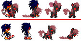 Size: 168x85 | Tagged: safe, artist:jerkovich, imported from derpibooru, apple bloom, earth pony, hedgehog, pony, undead, zombie, zombie pony, story of the blanks, .exe, blanked apple bloom, bow, creepypasta, female, filly, foal, hair bow, male, pixel art, red eyes, riding a pony, simple background, smiling, sonic the hedgehog, sonic the hedgehog (series), sonic.exe, sprite, white background