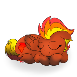 Size: 5000x5000 | Tagged: safe, artist:breebree, imported from derpibooru, oc, oc only, oc:tinderbox, pegasus, pony, ash, dirty, dusty, ears back, eyelashes, female, fiery mane, fiery tail, folded wings, lying down, mare, mean mare, mohawk, orange fur, orange hair, orange mane, pegasus oc, punk, pyro, red hair, red mane, simple background, sleeping, smiling, snoozing, solo, soot, sootsies, transparent background, wings, yellow hair, yellow mane