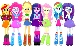 Size: 1150x700 | Tagged: safe, imported from twibooru, applejack, fluttershy, pinkie pie, rainbow dash, rarity, sci-twi, sunset shimmer, twilight sparkle, equestria girls, humane five, humane seven, humane six, image, png, solo
