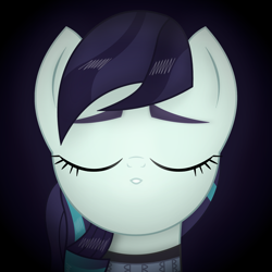 Size: 2400x2400 | Tagged: safe, artist:angryprogrockbrony, derpibooru exclusive, imported from derpibooru, coloratura, earth pony, pony, eyes closed, female, imminent kissing, kissing, kissy face, mare, offscreen character, pov, solo