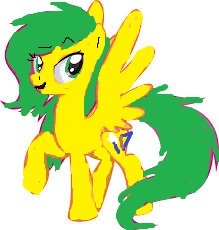 Size: 219x230 | Tagged: safe, artist:lunablu3berry, imported from derpibooru, oc, oc only, oc:jade, pegasus, pony, 1000 hours in ms paint, female, mare, older, raised hoof, simple background, smiling, solo, spread wings, white background, wings