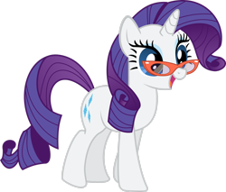 Size: 2652x2261 | Tagged: safe, artist:sakatagintoki117, imported from derpibooru, rarity, pony, unicorn, suited for success, .svg available, female, glasses, high res, mare, open mouth, rarity's glasses, simple background, solo, transparent background, vector