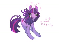 Size: 1202x850 | Tagged: safe, artist:batthsalts, imported from derpibooru, twilight sparkle, pony, unicorn, simple background, solo, sparkles, unicorn twilight, white background