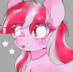 Size: 2048x2019 | Tagged: safe, artist:bug-roux, imported from derpibooru, sugar moonlight, earth pony, pony, eye clipping through hair, female, g5, gray background, looking at you, mare, simple background, solo, stars