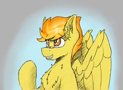 Size: 950x697 | Tagged: safe, artist:reddthebat, imported from derpibooru, spitfire, pegasus, pony, simple background, spread wings, wings