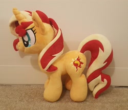 Size: 3472x2988 | Tagged: safe, artist:fire-topaz, imported from derpibooru, sunset shimmer, pony, unicorn, equestria girls, irl, photo, plushie, solo