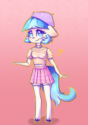 Size: 2150x3035 | Tagged: safe, artist:pozya1007, imported from derpibooru, coco pommel, anthro, earth pony, unguligrade anthro, clothes, cute, solo