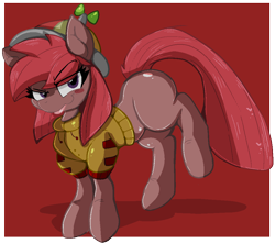 Size: 965x857 | Tagged: safe, artist:malachimoet, imported from derpibooru, oc, oc only, earth pony, pony, :p, blushing, female, filly, foal, looking at you, solo, story in the source, tongue out