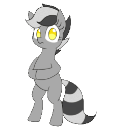 Size: 1196x1200 | Tagged: safe, artist:wafflecakes, oc, oc only, oc:bandy cyoot, earth pony, pony, animated, butt, female, gif, looking at you, looking back, mare, plot, raised tail, simple background, standing on two hooves, tail, transparent background