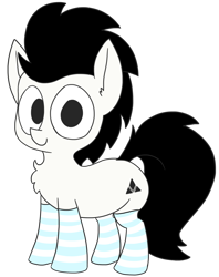 Size: 1280x1619 | Tagged: safe, artist:wafflecakes, oc, oc only, earth pony, pony, chest fluff, clothes, male, simple background, smiling, socks, stallion, transparent background