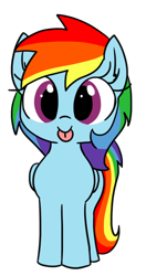 Size: 564x1068 | Tagged: safe, artist:wafflecakes, rainbow dash, pegasus, pony, female, mare, simple background, smiling, tongue out, transparent background