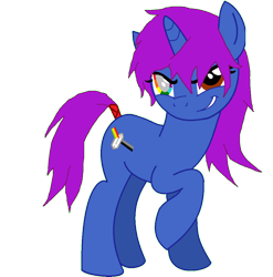 Size: 1000x1012 | Tagged: safe, artist:aerishikari, imported from derpibooru, oc, oc:chroma, unicorn, base used, evil grin, grin, horn, rainbow eyes, simple background, smiling, solo, transparent background, unicorn oc