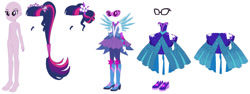 Size: 1024x385 | Tagged: safe, artist:selenaede, imported from derpibooru, sci-twi, twilight sparkle, human, equestria girls, legend of everfree, base, boots, crystal guardian, crystal wings, high heel boots, ponied up, scitwilicorn, shoes, simple background, solo, super ponied up, white background, wings
