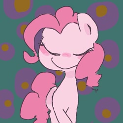 Size: 600x600 | Tagged: safe, artist:um89s, artist:ume89s, imported from derpibooru, pinkie pie, earth pony, pony, abstract background, eyes closed, female, mare, solo