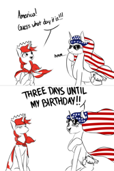 Size: 469x703 | Tagged: safe, imported from derpibooru, pony, american independence day, canada, canada day, independence day, nation ponies, ponified, sunglasses, text, united states