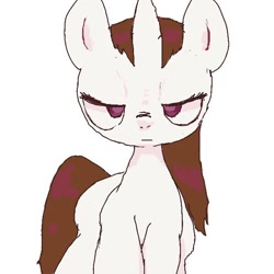 Size: 600x600 | Tagged: safe, artist:um89s, artist:ume89s, imported from derpibooru, oc, oc only, pony, unicorn, horn, looking at you, simple background, solo, white background