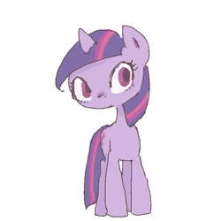 Size: 600x600 | Tagged: safe, artist:um89s, artist:ume89s, imported from derpibooru, twilight sparkle, pony, unicorn, female, horn, looking at you, mare, simple background, solo, unicorn twilight, white background