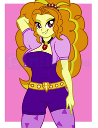 Size: 3944x5136 | Tagged: safe, artist:milkyboo898, imported from derpibooru, adagio dazzle, human, equestria girls, breasts, busty adagio dazzle, female, grin, looking at you, smiling, smiling at you, solo