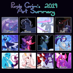 Size: 2200x2200 | Tagged: safe, artist:purplegrim40, imported from derpibooru, king sombra, princess flurry heart, oc, alicorn, pegasus, pony, siren, unicorn, female, heart, heart eyes, horn, male, mare, older, older flurry heart, pegasus oc, siren oc, stallion, steven universe, unicorn oc, wingding eyes