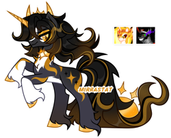 Size: 1280x1029 | Tagged: safe, artist:mirrastat, imported from derpibooru, daybreaker, king sombra, oc, alicorn, pony, unicorn, female, grin, horn, male, mare, offspring, parent:daybreaker, parent:king sombra, parents:sombreaker, rearing, simple background, smiling, sombra eyes, stallion, transparent background, unicorn oc, unshorn fetlocks