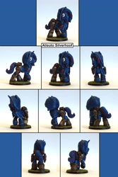 Size: 2258x3372 | Tagged: safe, artist:ubrosis, imported from derpibooru, oc, oc only, oc:atisuto silverhoof, pony, unicorn, bag, boots, butt, clothes, cowl, craft, male, miniature, photo, plot, saddle bag, sculpture, shoes, solo, stallion