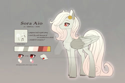 Size: 1280x854 | Tagged: safe, artist:auroranovasentry, imported from derpibooru, oc, oc:sora aio, pegasus, pony, deviantart watermark, female, mare, obtrusive watermark, reference sheet, solo, watermark